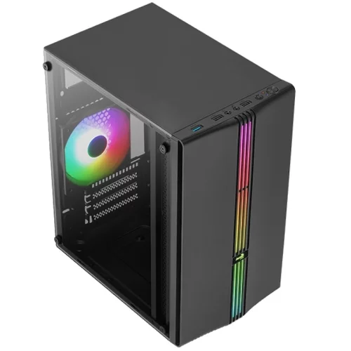 Корпус AeroCool Evo Mini-G-BK-v1(4711099472352) (4711099472352) *Корпус AeroCool Evo Mini-G-BK-v1 Black Micro ATX/ mini-ITX, без БП, Steel, Plastic, Tempered Glass (4711099472352) фото 2