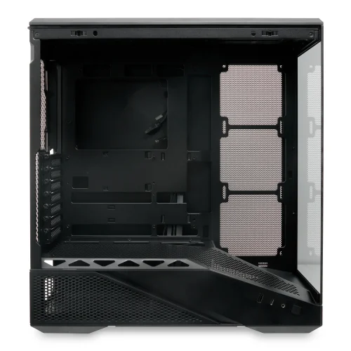 Корпус без блока питания/ Case HSPD F711, Panoramic Full Tower, Black, TG, 0.7 SPCC, no fans ATX, mATX, mITX 190/ 420/ 280mm 2x2.5, 2x3.5, 7xPCI 1xUSB-A 3.0, 1xUSB-C 445x235x475mm (F711-TGBK) фото 3