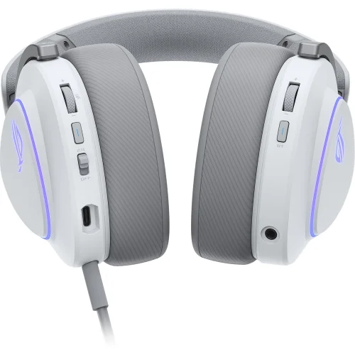 Гарнитура ASUS ROG DELTA II, 2.4GHz, Bluetooth,3.5mm, 315g, 20Hz~20kHz, RGB Lighting, Moonlight White (90YH03W0-BHUA10) фото 8