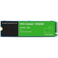 Твердотельный накопитель/ WD SSD Green SN350 NVMe, 500GB, M.2(22x80mm), NVMe, PCIe 3.0 x4, 3D TLC, R/ W 2400/ 1650MB/ s, IOPs 250 000/ 170 000, TBW 60, DWPD 0.1 (12 мес.) (WDS500G2G0C)