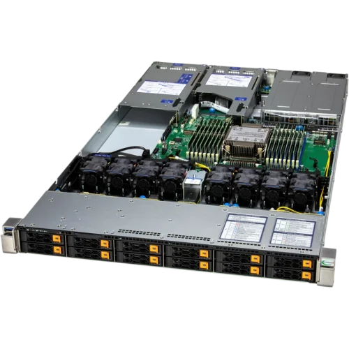 Серверная платформа/ Supermicro Server SYS-112H-TN 1U (1x LGA4710 / 16x DDR5 RDIMM / 12x Hs 2.5 NVMe / 2x M.2 NVMe / VROC Premium / 3x PCIe 5.0 x16 / 2x 10GbE RJ45 Intel X710 / 2x 1200W Power) (SYS-112H-TN (BUNDLE1))