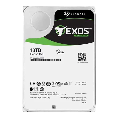 Жесткий диск/ HDD Seagate SAS 18Tb Exos X20 12Gb/ s 7200 256Mb 1 year warranty (ST18000NM000D)