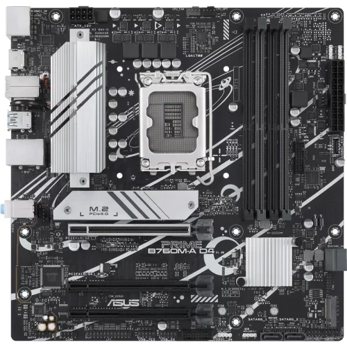 Материнская плата ASUS PRIME B760M-A D4, LGA1700, B760, 4*DDR4, HDMI+DP, 4xSATA3 + RAID, M2, Audio, Gb LAN, USB 3.2, USB 2.0, mATX; 90MB1D00-M0EAY0 (90MB1D00-M0EAY0)