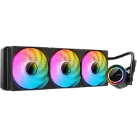 Система жидкостного охлаждения/ Water Cooling System JONSBO TG-420 ARGB Black (300W, 420mm, Black, ARGB/ Fans: 3x140mm, 93.73CFM, 36.2dBA, 1800RPM/ Pump height 54.55mm, 30dBA, 2400RPM, Rad thickness 5