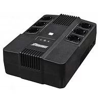 ИБП POWERMAN Brick 800, линейно-интерактивный, 800ВА, 480Вт, 3 евророзетки с резервным питанием, 3 евророзетки с фильтрацией, защита RJ45/RJ11, батарея 12В 9Ач 1 шт., 293мм х 202мм х 93мм, 5.2 кг./ UPS POWERMAN Brick 800, line-interactive, 800VA, 480W,