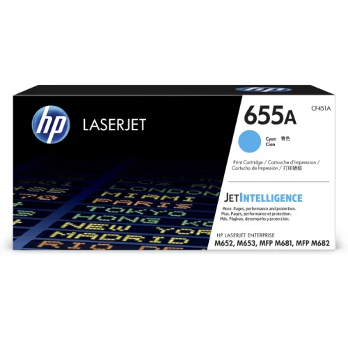 Картридж HP 655A LaserJet, голубой (CF451A) (CF451A) Тонер-картридж/ HP 655A Cyan Original LaserJet Toner Cartridge (CF451A)