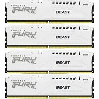 Память оперативная/ Kingston 64GB 6000MT/s DDR5 CL40 DIMM (Kit of 4) FURY Beast White XMP (KF560C40BWK4-64)