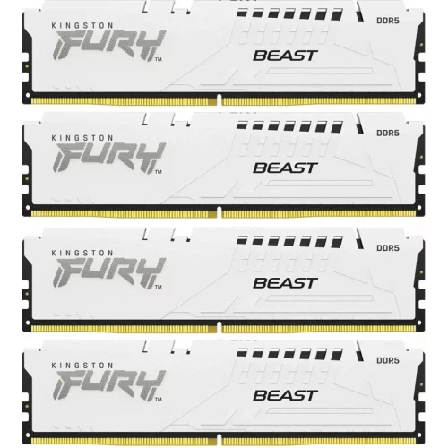 Память оперативная/ Kingston 64GB 6000MT/s DDR5 CL40 DIMM (Kit of 4) FURY Beast White XMP (KF560C40BWK4-64)