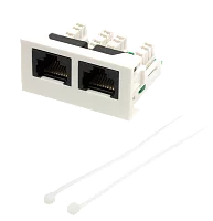 Вставка Mosaic 22.5x45 2xRJ45 Cat.5e, белая (LAN-WA-LP-2X45/ 5E-WH) (LAN-WA-LP-2X45/5E-WH)