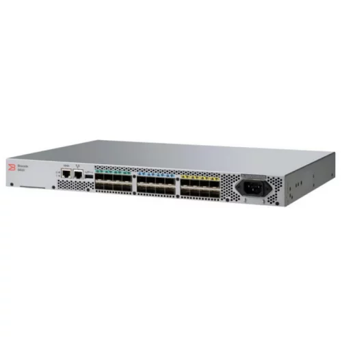 Brocade G610S 24-port FC Switch, 8-port licensed, included 8x 32Gb SWL SFP+ transceivers, 1 PS, Rail Kit (+Рельса белая коробка) BR-G610-8-32G-0