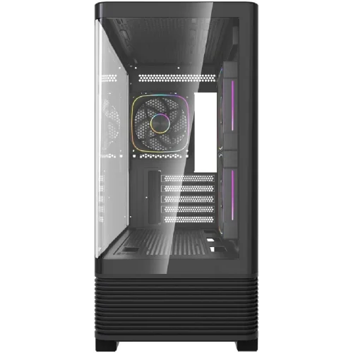 Powercase Корпус Vision Micro M6B, Curved Glass, Type-C, 3x 120mm ARGB PWM Fan, чёрный, mATX (CVMM6B-A3) фото 2