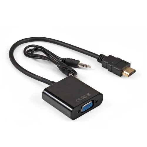 Exegate EX297588RUS Кабель-переходник HDMI-VGA ExeGate EX-HDMIM-VGAF-3.5JackS-0.3 (19M/ 15F, 0,3м + аудио 3.5mm Jack M 0,5м) Преобразователь цифрового HDMI сигнала в VGA видео и стерео-аудио