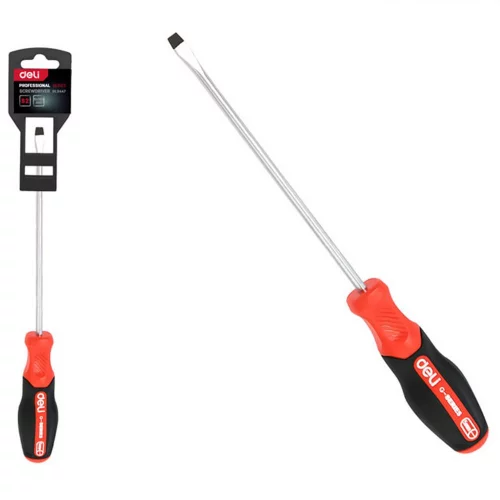 Шлицевая DL3447 SL6x100мм сталь S2, матовый стержень, двухкомпонентная прорезиненная рукоять