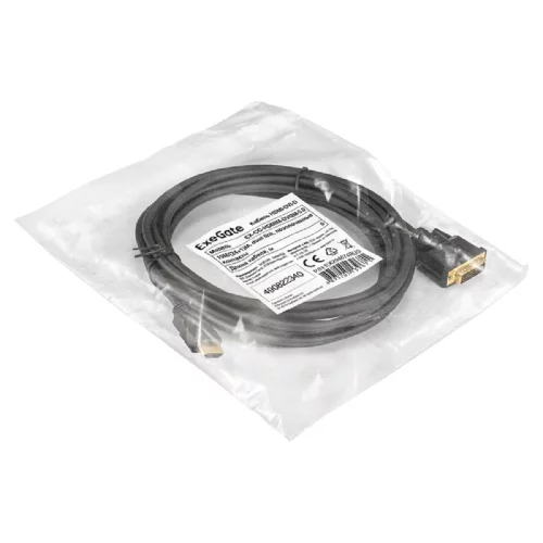 Exegate EX294674RUS Кабель HDMI-DVI-D ExeGate EX-CC-HDMIM-DVI2M-5.0 (19M/ (24+1)M, dual link, 5м, позолоченные контакты) фото 2