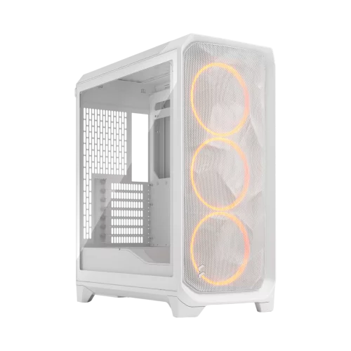 Корпус Компьютер без блока питания/ Case Fractal Design Meshify 3 RGB TG Clear Tint, Midi-Tower, 3x140mm ARGB, 2xUSB-A 3.2 + 1xUSB 3.2 Type-C E-ATX, ATX, mATX, mITX, White (FD-C-MES3A-07)