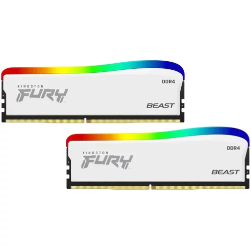 Память оперативная/ Kingston 32GB 3600MT/s DDR4 CL18 DIMM (Kit of 2) FURY Beast White RGB SE (KF436C18BWAK2/32)