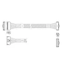 Кабель L285MM004-SD-R Cable MCIO x8 74P (прямой Straight Type) -TO- MCIO x8 74P (угловой Right Angle) , 85 Ohm, L:80cm