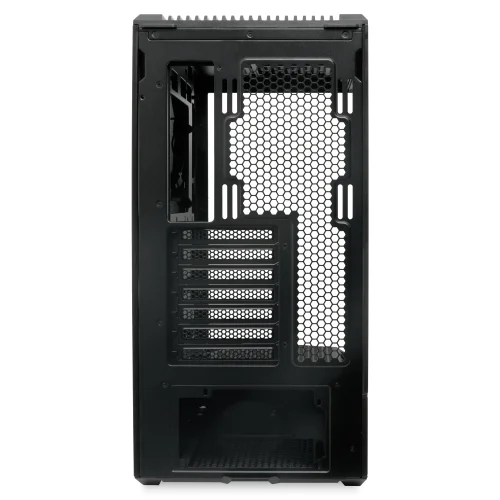 Корпус без блока питания/ Case HSPD F711, Panoramic Full Tower, Black, TG, 0.7 SPCC, no fans ATX, mATX, mITX 190/ 420/ 280mm 2x2.5, 2x3.5, 7xPCI 1xUSB-A 3.0, 1xUSB-C 445x235x475mm (F711-TGBK) фото 2