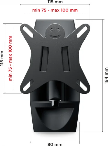 Кронштейн для телевизора Holder LCDS-5004 металлик 10-26 макс.25кг настенный поворот и наклон (LCDS-5004 METALLIC) фото 6
