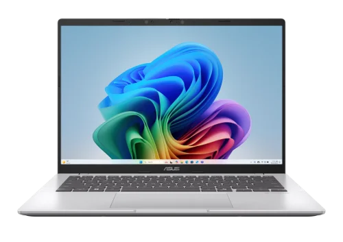 Ноутбук ASUS Vivobook 14 X1407QA-LY099W 14(1920x1200 (матовый) IPS)/Qualcomm Snapdragon X X1-26-100(2.98Ghz)/16384Mb/1024PCISSDGb/noDVD/Cam/BT/WiFi/50WHr/war 1y/1.49kg/Cool Silver/Win11Home (90NB1603-M007F0)