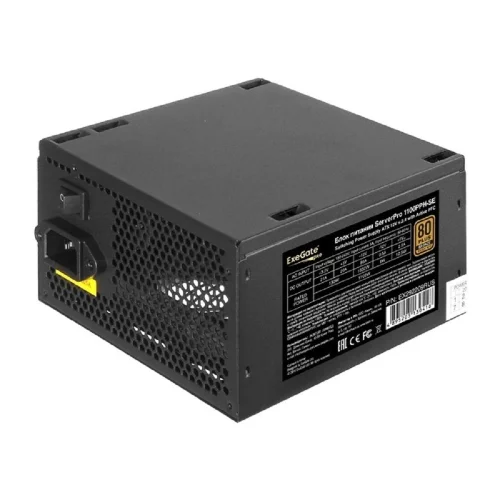 Exegate EX292209RUS Серверный БП 1100W ExeGate ServerPRO 80 PLUS® Bronze 1100PPH-SE (ATX, for 3U+ cases, APFC, КПД 89% (80 PLUS Bronze), 12cm fan, 24pin, 2x(4+4)p, 6xPCI-E, 8xSATA, 4xIDE, box, black)