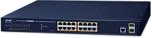 коммутатор/ PLANET IPv6/ IPv4, 16-Port Managed 802.3at POE+ Gigabit Ethernet Switch + 2-Port 100/ 1000X SFP (220W) (GS-4210-16P2S)