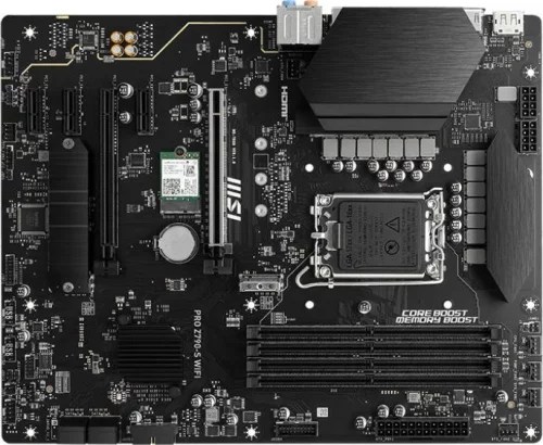 Материнская плата/ MB MSI INTEL Z790 s1700, 4xDDR5(256GB), HDMI 1.4/DP, 1xPCIe 5.0x16, 1xPCIe 3.0x16, 3xPCIe 3.0, 1xLAN (2.5GbE), Wi-Fi, BT, 4xSATA 6Gb/s, 2xM.2, 1xUSB-C, 4xUSB 3.2, 2xUSB 2.0, ATX (PRO Z790-S WIFI)