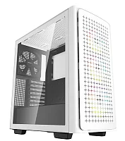 корпус Deepcool CK560 WH без БП, боковое окно (закаленное стекло), 3xARGB LED 120мм вентилятора спереди и 1x140мм вентилятор сзади, белый, ATX (R-CK560-WHAAE4-G-1)