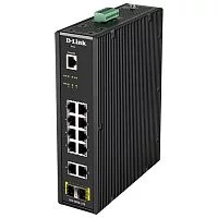 Коммутатор/ DIS-200G-12S Managed L2 Industrial Switch 10x1000Base-T, 2x1000Base-X SFP, Surge 6KV, CLI, RJ45 Console, Alarm relay, Dying Gasp, DIN-Rail, metal case IP30, -40 to 65°C, w/o power adapter (DIS-200G-12S/A1A)