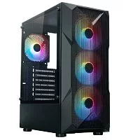 XASTRA Корпус A304 4FRGB Black ATX/Mesh/half-size TG/4x120mm FRGB FC fans/ A304-4FC12F