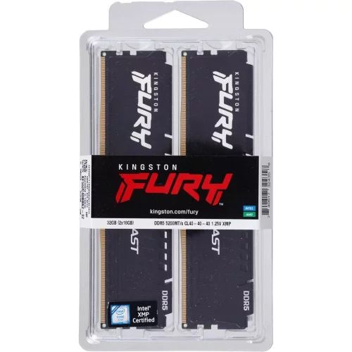 Модуль памяти Kingston 32GB DDR5 5200 DIMM FURY Beast Black Gaming Memory KF552C40BBK2-32WP Non-ECC, CL40, 1.25V, kit 2*16gb фото 6