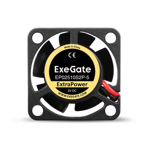 Exegate EX295188RUS Вентилятор 5В DC ExeGate ExtraPower EP02510S2P-5 (25x25x10 мм, Sleeve bearing (подшипник скольжения), 2pin, 12000RPM, 26dBA)