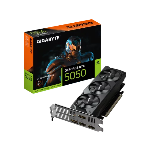Видеокарта Gigabyte RTX5050 OC Low Profile 8GB GDDR6 128bit 2xDP 2xHDMI 3FAN LP RTL (GV-N5050OC-8GL)