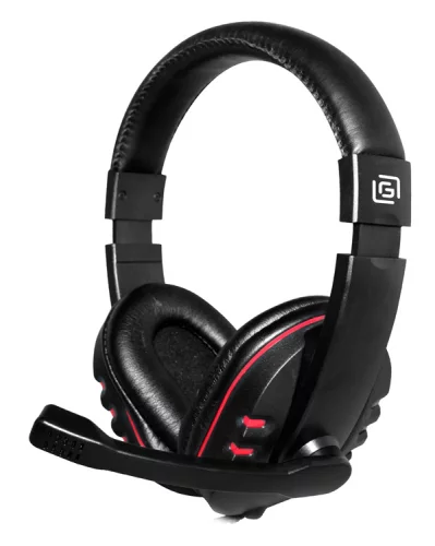Наушники с микрофоном Оклик HS-L380G ABADDON черный/ красный 1.8м мониторные оголовье (1100404)