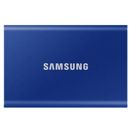 Внешние HDD и SSD/ Samsung External SSD T7, 1000GB, Type-C, USB 3.2 Gen2, R/W 1050/1000MB/s, 85x57x8mm, Indigo Blue (12 мес.) (MU-PC1T0H/WW) фото 2