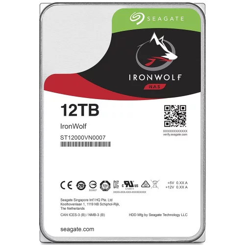 Жесткий диск/ HDD Seagate SATA 6Gb/ s 12Tb IronWolf NAS 7200 256Mb (ST12000VN0007)