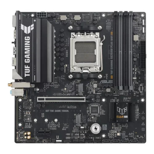 Материнская плата ASUS TUF GAMING A620AM-PLUS WIFI, AM5, A620A, 4*DDR5, 4*SATA, 2*M.2, 2*USB 3.2, 4*USB 2.0, 1*PCIx16, 1*PCIx1, 2*DP+HDMI, mATX; 90MB1MZ0-M0EAY0