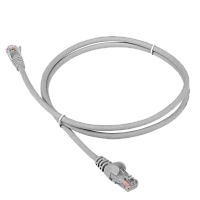 Патч-корд RJ45 - RJ45, 4 пары, UTP, категория 6, 2 м, серый, LANMASTER LAN6-45-45-2.0-GY