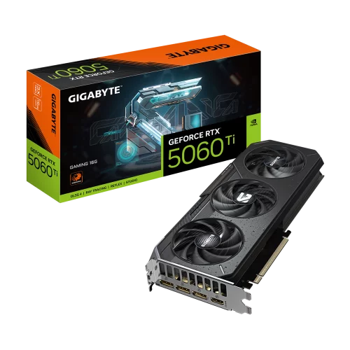 Видеокарта Gigabyte RTX5060Ti GAMING 16GB GDDR7 128bit 3xDP HDMI 3FAN RTL (GV-N506TGAMING-16GD)
