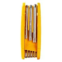 Набор складных шестигранных ключей "TORX" Deli DL234308 размеры T9,T10,T15,T20,T25,T27,T30,T40, пластиковый держатель