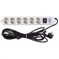 Сетевой фильтр Pilot S 6 розеток (5 евро + 1 без заземления) 1.8 м/ Surge protector Pilot S 6 outlets (5 euro + 1 without ground) 10A / 2.2kVt, 1.8m