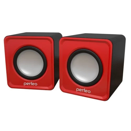 Perfeo колонки WAVE 2.0, мощность 2х3Вт (RMS), красный, USB [PF-128-R] (PF_5128)