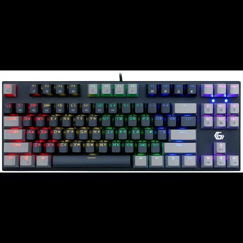 Проводная механ.клавиатура Gembird, 87кл, Rainbow, коричн.свитчи, 1.8м, черная (KB-G600-1)