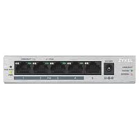 Коммутатор/ ZYXEL GS1005HP Switch PoE +, 5xGE (4xPoE +), desktop, metal, silent, PoE budget 60 W (GS1005HP-EU0101F)