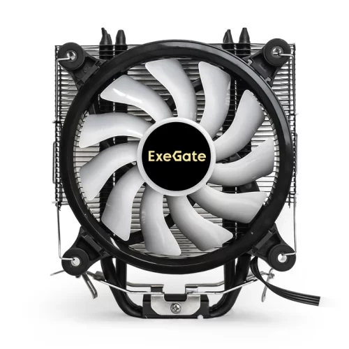Exegate EX293667RUS Кулер ExeGate Dark Magic EXX400V2-PWM.RGB {Al+Cu, черное покрытие, 4 тепл.трубки, LGA775/ 1150/ 1151/ 1155/ 1156/ 1200/ 1700/ AM2/ AM2+/ AM3/ AM3+/ AM4/ FM1/ FM2/ 754/ 939/ 940, TDP 140W, Fan120m} фото 3