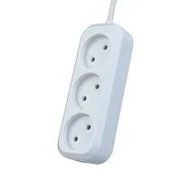 Perfeo Сетевой удлинитель без заземления "RU POWER", PF_B4062 (3,0м, 3 розетки, белый (Р16-012))