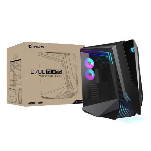 Корпус Gigabyte AORUS C700 Glass FullTower, E-ATX, USB-C x1, USB3.0 X4, HDMI x1, Audio I/ O, Black, TG (GB-AC700G) фото 9