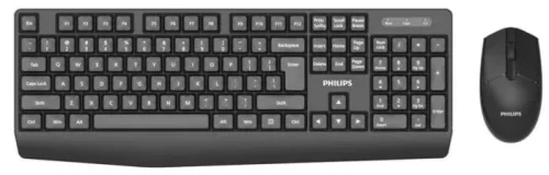 Philips Беспроводной Комплект SPT6337, 2.4 GHz 104 клав/ 3 кнопки, 1600dpi, русская заводская раскладка, чёрный (SPT6337B/60)