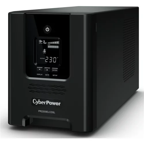 ИБП CyberPower PR2200ELCDSL, Line-Interactive, 2200VA/1980W, 8 IEC-320 С13, 1 IEC C19 розеток, USB&Serial, SNMPslot, LCD дисплей, Black, 0.5х0.6х0.3м., 28.4кг., замена для АРС SMC2000I, SMC2000I-RS и SMT2200I/ UPS Line-Interactive CyberPower PR2200ELCDSL