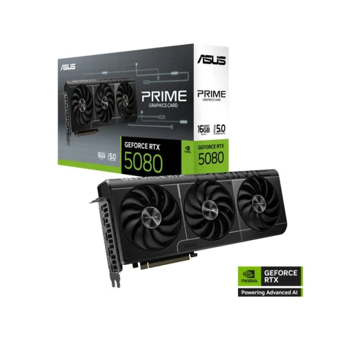 Видеокарта ASUS RTX5080 PRIME 16GB GDDR7 256bit 3xDP HDMI 3FAN RTL (PRIME-RTX5080-16G) (90YV0LX1-M0NA00)